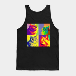 Domestic Long Hair Pop Art - Cat Lover Gift Tank Top